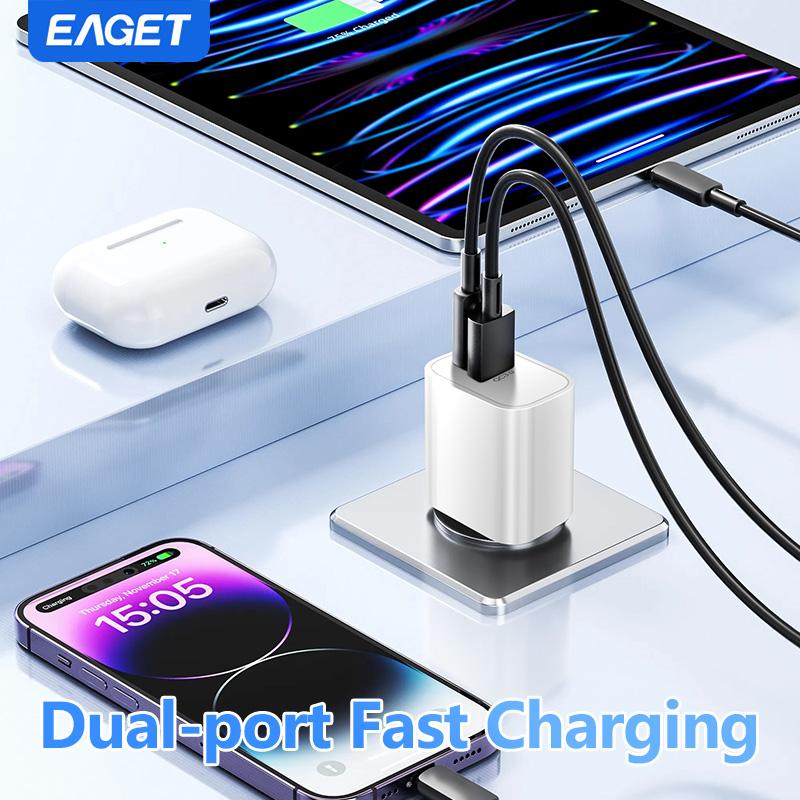 1 Stk./2 Stk. 20W Ladegerät Europäischer Typ-C Superschnellladung kompatibel mit Apple und anderen Smartphones 20W USB-C Dual-Port Wandladegerät