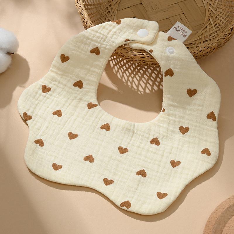 Baby 360 Rotating Waterproof Bibs 6 Layer Cotton Gauze Cartoon Saliva Towel Newborn Anti Dirty Feeding Burp Cloths six-layer gauze pure cotton bib 25*25