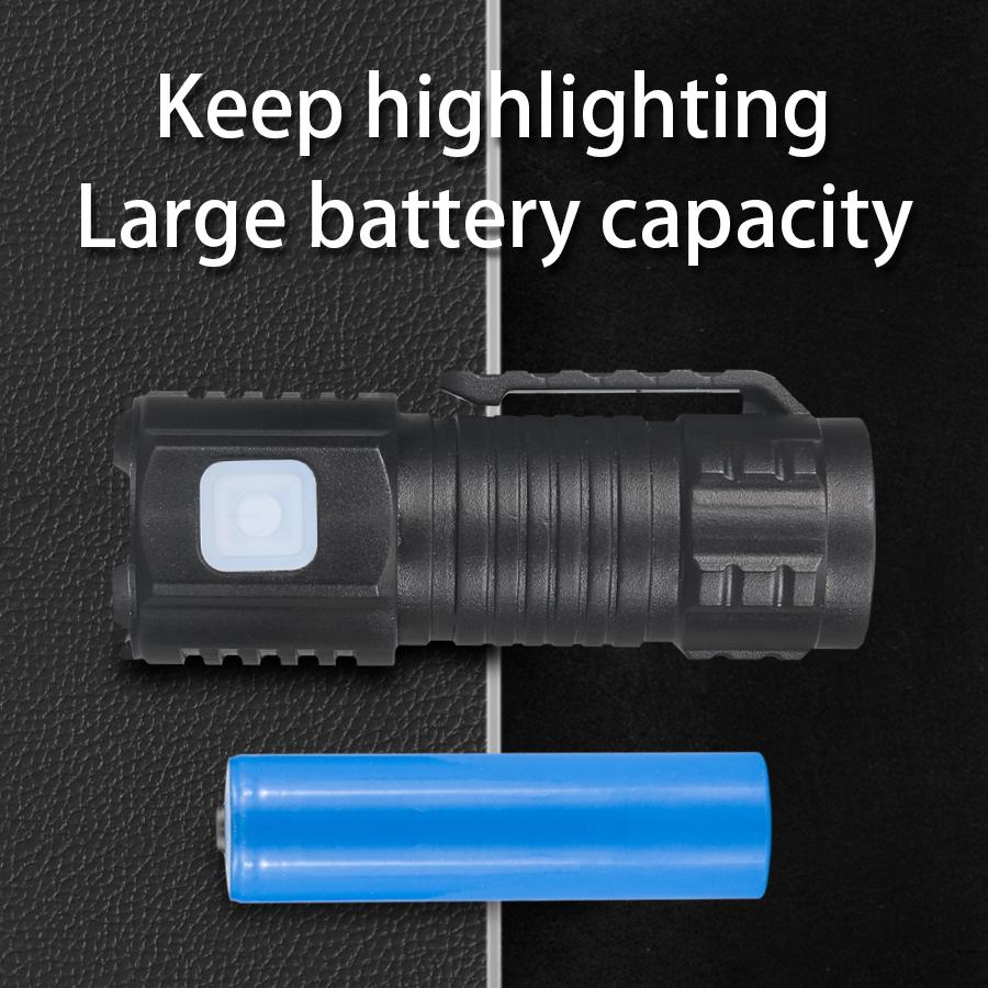 MINI 3LED Flashlights Rechargeable with Built in Battery Torch Portable Outdoor Waterproof Hiking Flashlight Pen Clip HeadLamp