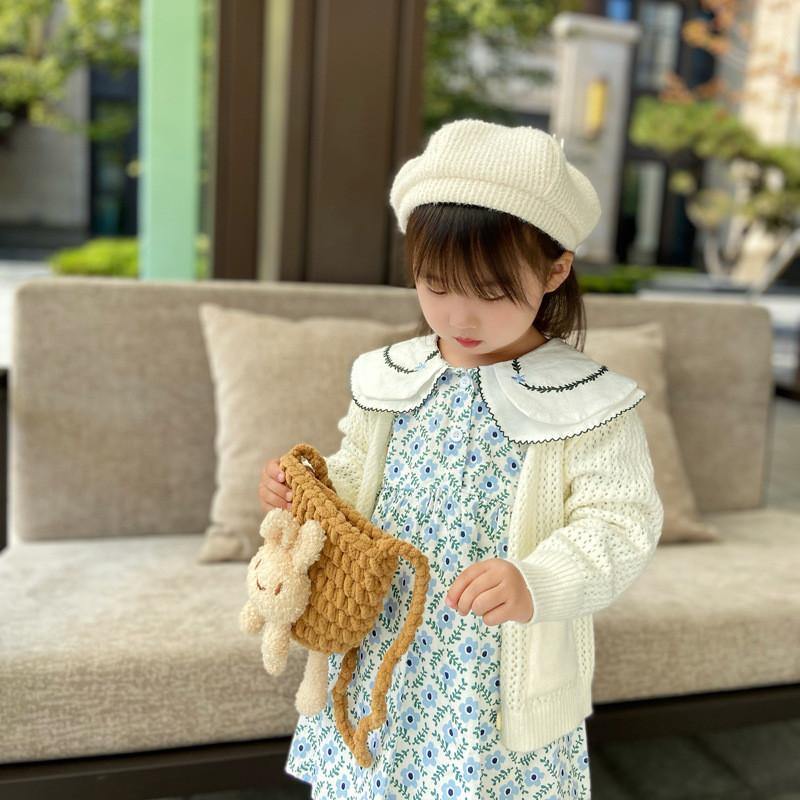 Adorable Korean Style Children's Cute Rabbit Knit Yarn Shoulder Bag For Girls