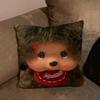 Cartoon Cute Bear M-Monchhichi Pillow Cushion Cover Pillowcase Living Room Sofa Home decorative pillowcase