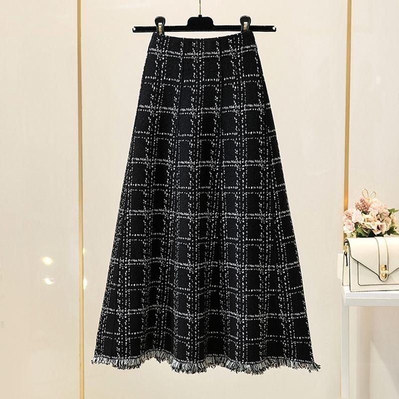 Skirt for Women Casual Versatile Elastic High Waist Long Loose Plus Size Layer Thickened Stretchy Slim Skirt