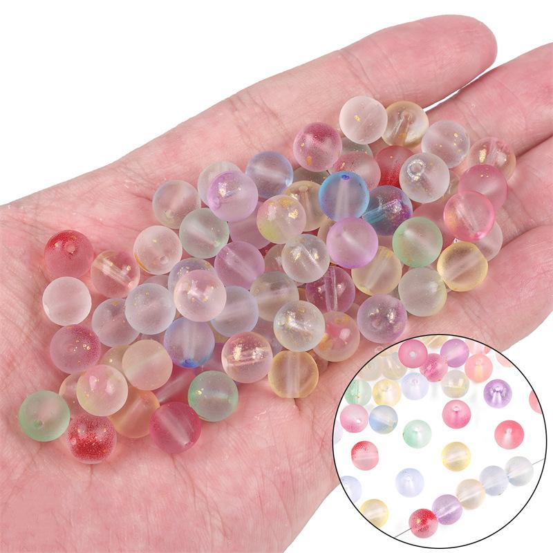 Jelly Beads Half Sugar Bubble Gold Powder Double Patchwork Glass Glass Beaded Bracelet Loose Beads DIY Handmade Materials