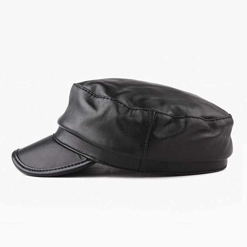 Herbst und Winter Lässiger achteckiger Hut aus Schaffellleder