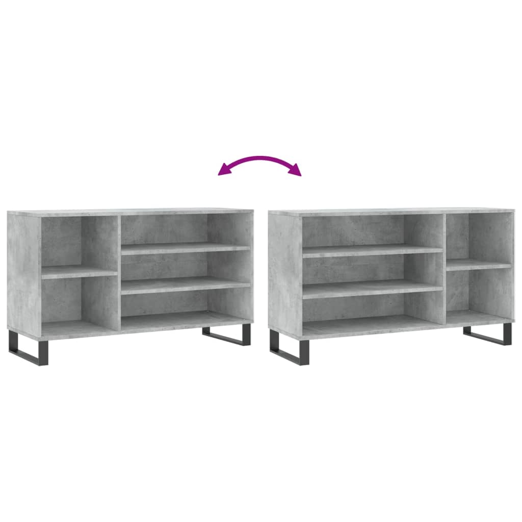 Shoe Rack Concrete Grey 102 x 36 x 60 cm Particleboard
