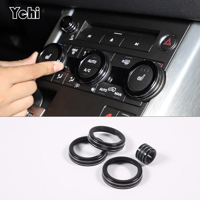 For Land Rover Range Rover Evoque 2012-18 Car Air Condition Knob Audio Volume Control Button Circle Trim Ring Cover Accessories