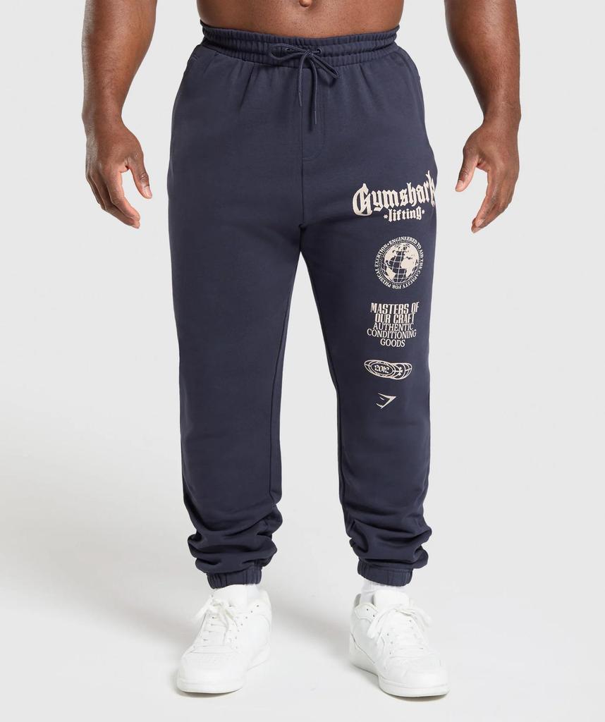 Men's American Style Shark Fitness Joggers - Outdoor Sports, Casual, Cotton, Loose Fit, Plus Size