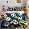 Soccer Balls Splash Art Bedding Duvet Cover Set Duvet Cover Pillowcases  (1*Duvet Cover 2*Pillowcases, Without Duvet Insert)