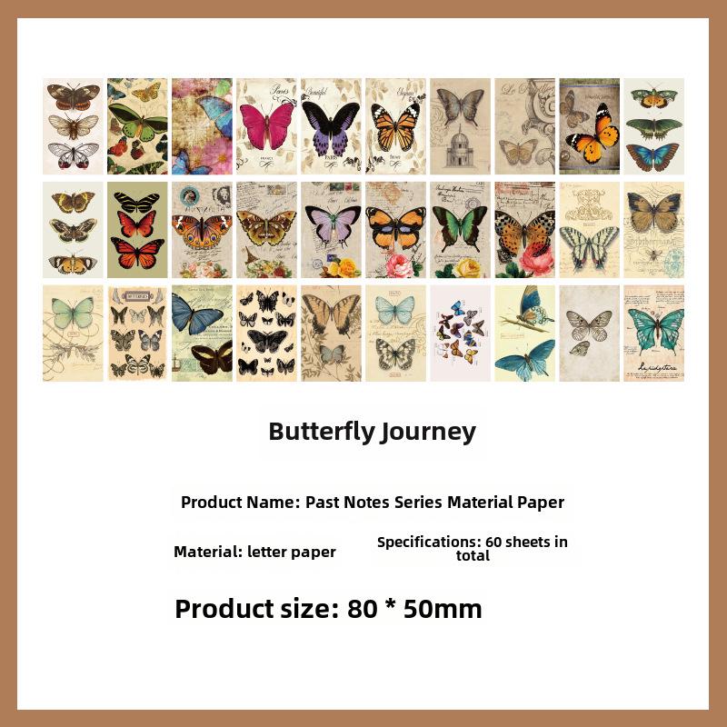 Past Notes Retro Sticker Booklet - Cute & Non-Sticky, 60 Sheets Scrapbooking Paper