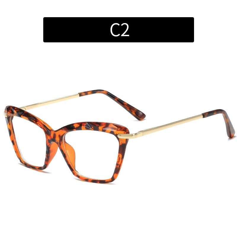 New fashion crystal multi-faceted flat mirror, European and American cat eye anti-blue light glasses frame trendy glasses frame