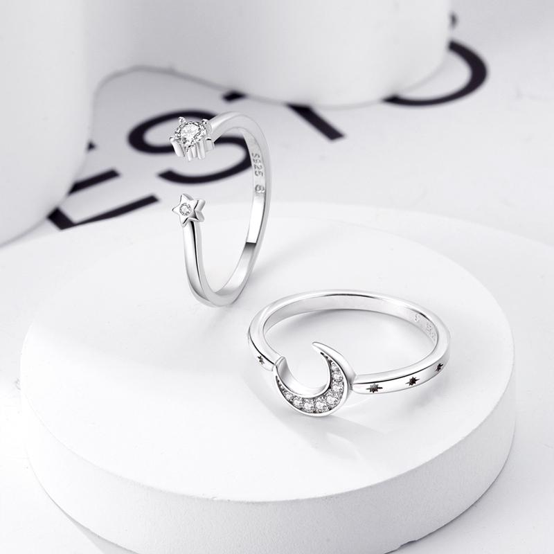 Size 6 -9 Inch Authentic 925 Silver Women Stackable Ring Girl 'S Luxury Wedding Finger Rings