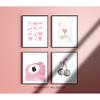 Pink Room Decor Aesthetic Wall Art Prints Poster, 8x10 Inch Canvas Prints Unframed Set of 4 Posters for Teen Girls Bedroom Dorm Decor