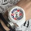 Casio BABY-G Neon Series Classic Pointer Dual Display Dial Sports Waterproof Quartz Watch Quartz Movement Resin Strap Japanese and Korean BGA-130TR-7B