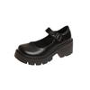 2025 New Women's Round Toe Chunky Platform Mid Heel Pumps Low Cut Buckle Strap Casual Shoes for Plus Size High Heels