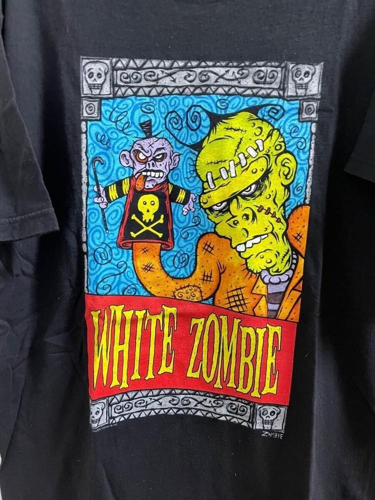90S White Zombie T-Shirt Black Cotton All size S-5XL Unisex TA284 Unisex T-Shirt S