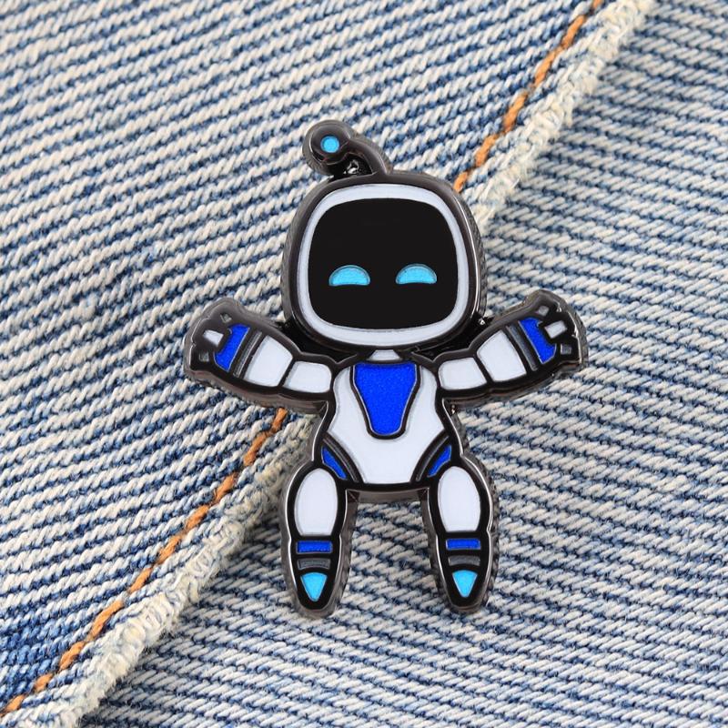 Kawaii Robot Enamel Pin Casual Game Character Badge Novelty Fun Jewelry Hats Jeans Decorative