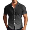 Men's Fashion Printed Satin Short Sleeve Shirt Top