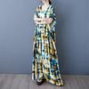 DIMANAF New 2025 Women Summer Plus Size Dress Loose Beach Printing Basic Casual Long Dress Oversized