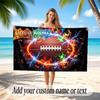 American Football Theme Beach Towel Personalized Custom Name & Text Soft Quick Dry Beach Towel for Swimming Travel