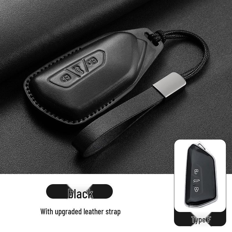 Volkswagen Schlüsselhüllen - Echtes Leder für Teramont, Tiguan L, Tayron, Sagitar, Tharu, Bora, Passat, Magotan und CC Modelle.