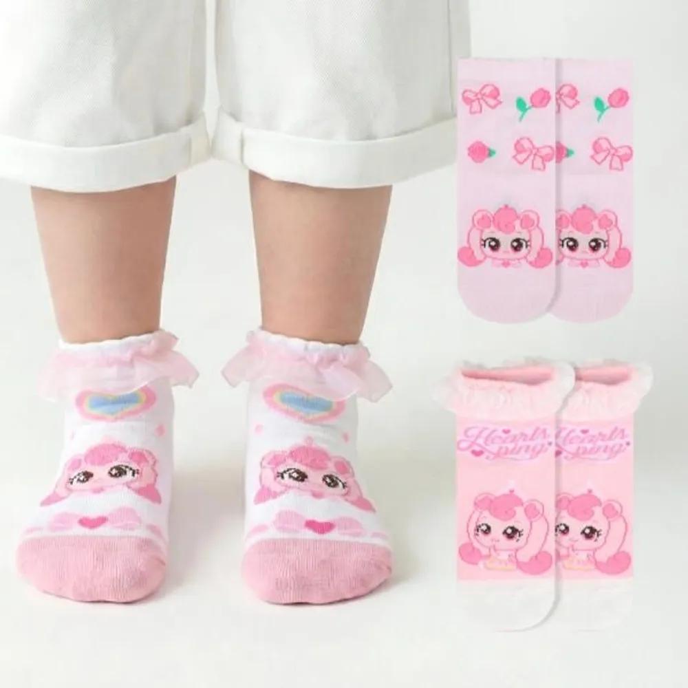 Premier Farm Hachuping Jewel Lace Kids Ankle Socks 3 Pairs Mixed/No. 3