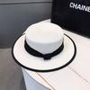 Flat Top Straw Hat Children's Summer 2025 New Straw Top Hat Seaside Sunshade Sunscreen Hat Beach Sun Hat