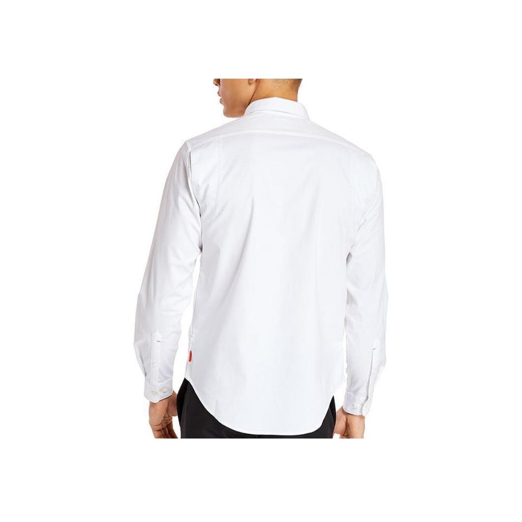 Timberland Slim Fit Oxford Single-Breasted Solid Color Embroidered Comfortable Long Sleeve Shirt Men Shirts White A1WP8-A94