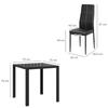 Dining Set, Dining Table with 2 Chairs, Space-Saving Dining Room Set, Seating Group, Black