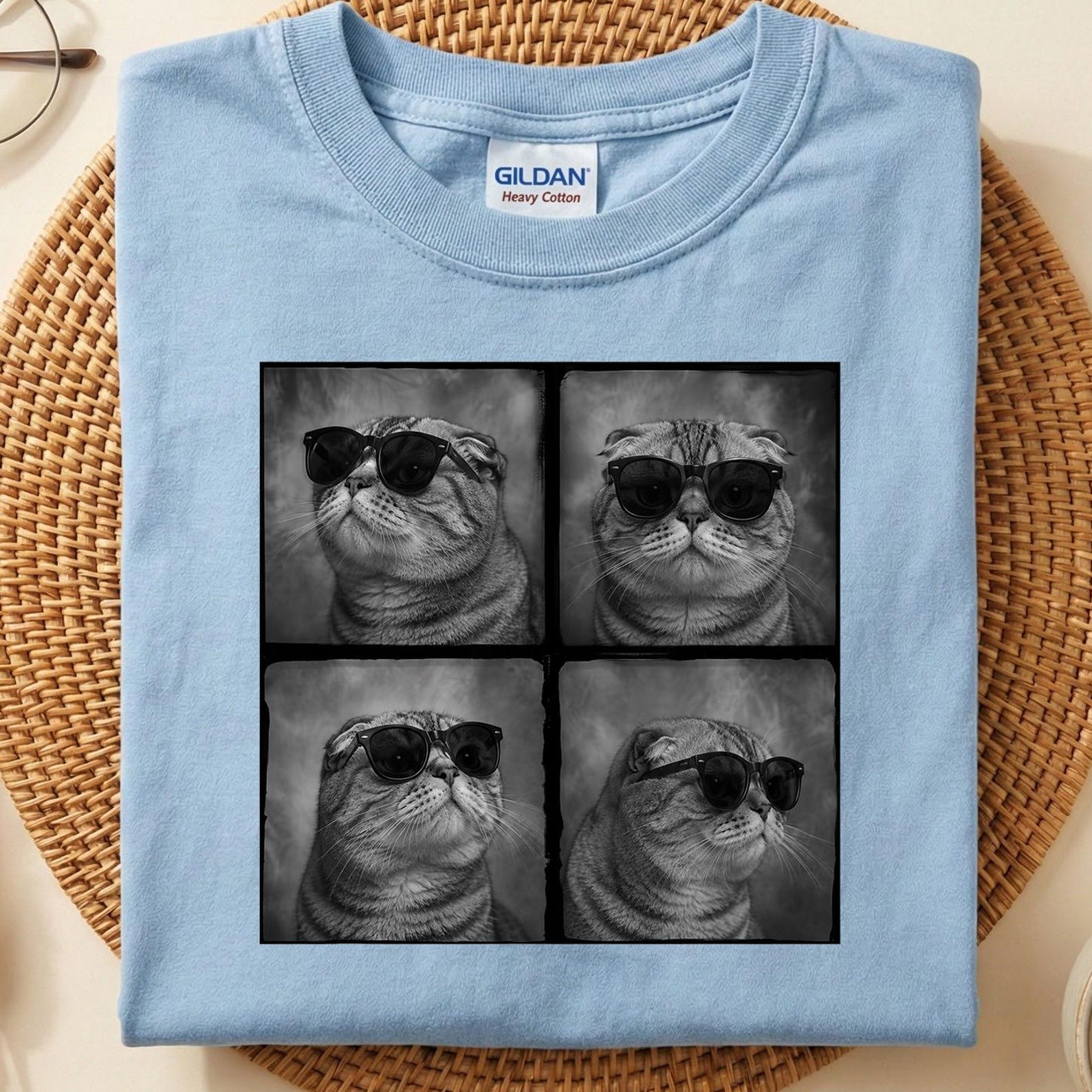 Cool Cat Sunglasses Shirt, Funny Cat Lover T-Shirt, Retro Cat Graphic Tee, Cute Feline Collage Shirt, Cat Mom Gift, Cat Dad Gift 3XL