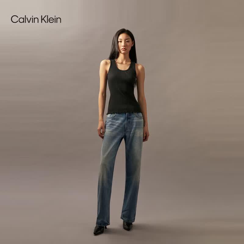 Calvin Klein Women's Embroidered Cotton Tank Top T-Shirt 40WL286