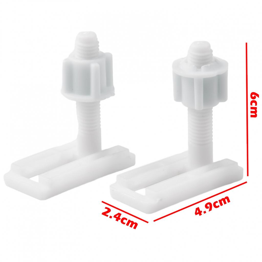 Toilet Hinge Screws White 2*Sliding Plates Accessories
