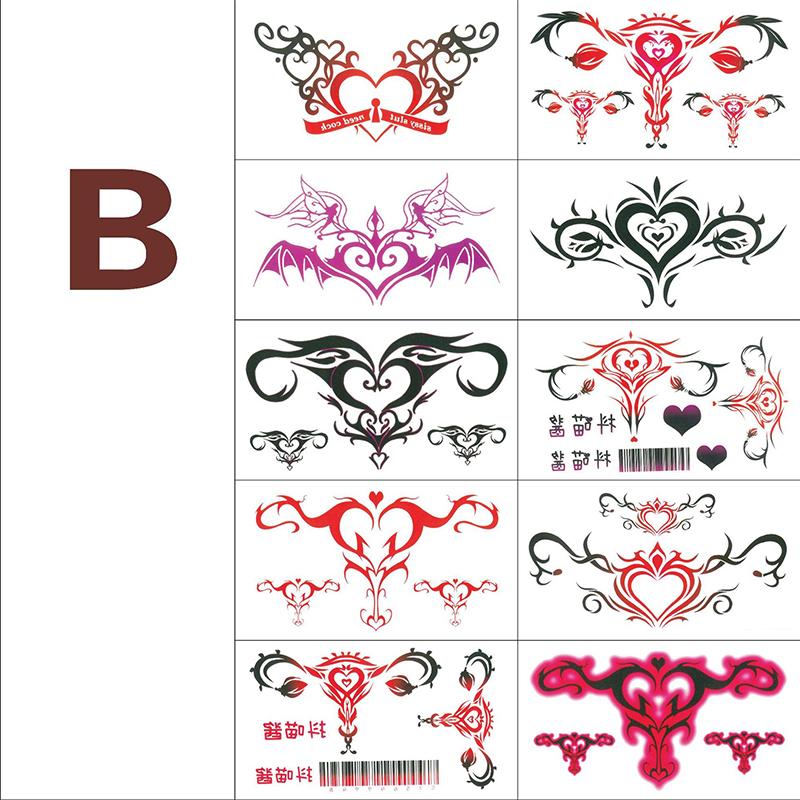 10Pcs  Sex Slut Queen Waterproof Temporary Tattoos Womb Fake Tattoos Stickers