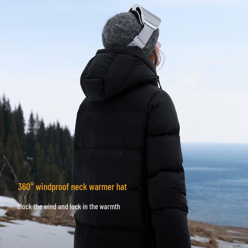 

Sancai 2025 Зимнее женское водонепроницаемое длинное пуховое пальто с капюшоном, 90% белый гусиный пух S