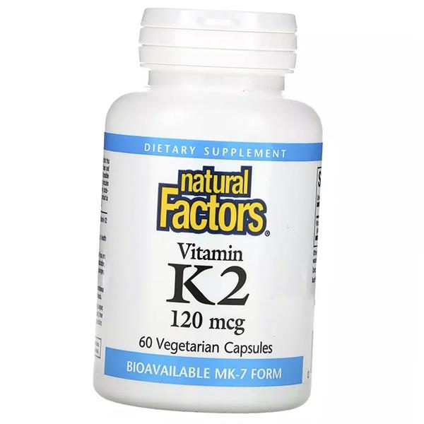 Vitamin K2 In the Form of MK-7, Vitamin K2 120, Natural Factors 60 Vegcaps (36406035)