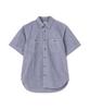 Avirex DAILY BASIC CHAMBRAY S S Basic Chambray Short Sleeve Size M SHIRT, Men's Shirt, (120), Navy, 783-3923003