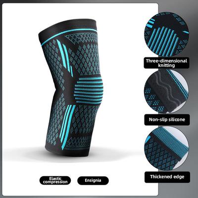 New Knee Pad Double Corrugated Silicone Non-Slip Nylon Knit Breathable Full Elastic Force Knee Pad Knee Sports Protection
