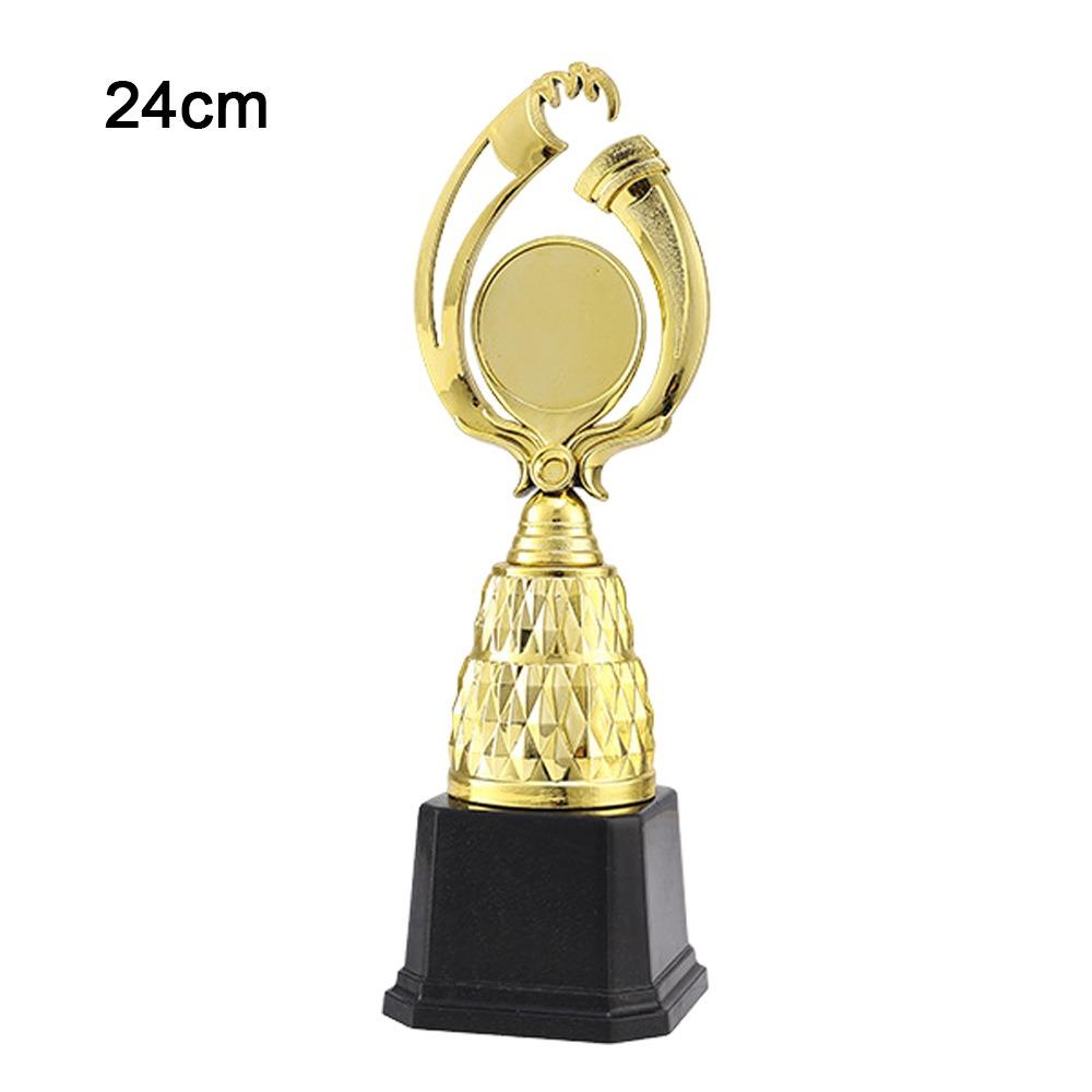 21/24/27/29 CM Trophy Cup Plastic Material Black Base Competition Trophy Custom-Made Creative Design Trophy Decoration