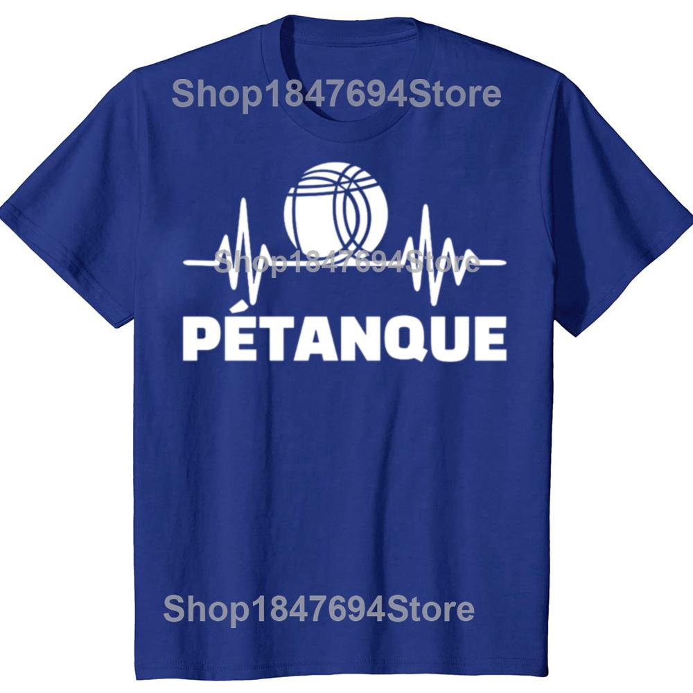 Lustiges Petanque Boule Grafik 100% Baumwoll T-Shirts Herren Damenmode Lässiges T-Shirt Locker Übergroß Streetwear T-Shirt