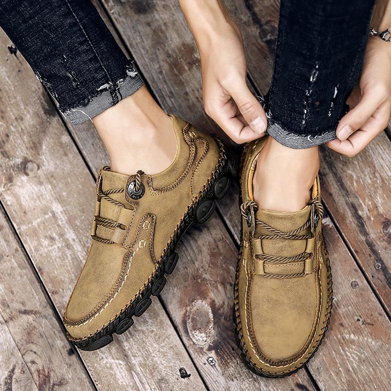 38-48 Men's Casual Leather Shoes Leather Soft Sole Wear-resistant Non-slip Men's Loafers