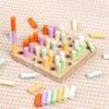 Children'S Montessori Early Education Wooden Colorful Plugboard Hand-Eye Coordination Training Color Cognitive Educational Toys