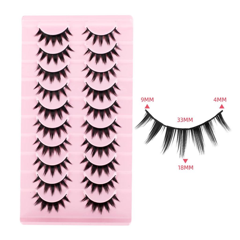 Five-Pair Set of Thick, Curly, 3D Fox-Eye Cat-Eye False Eyelashes