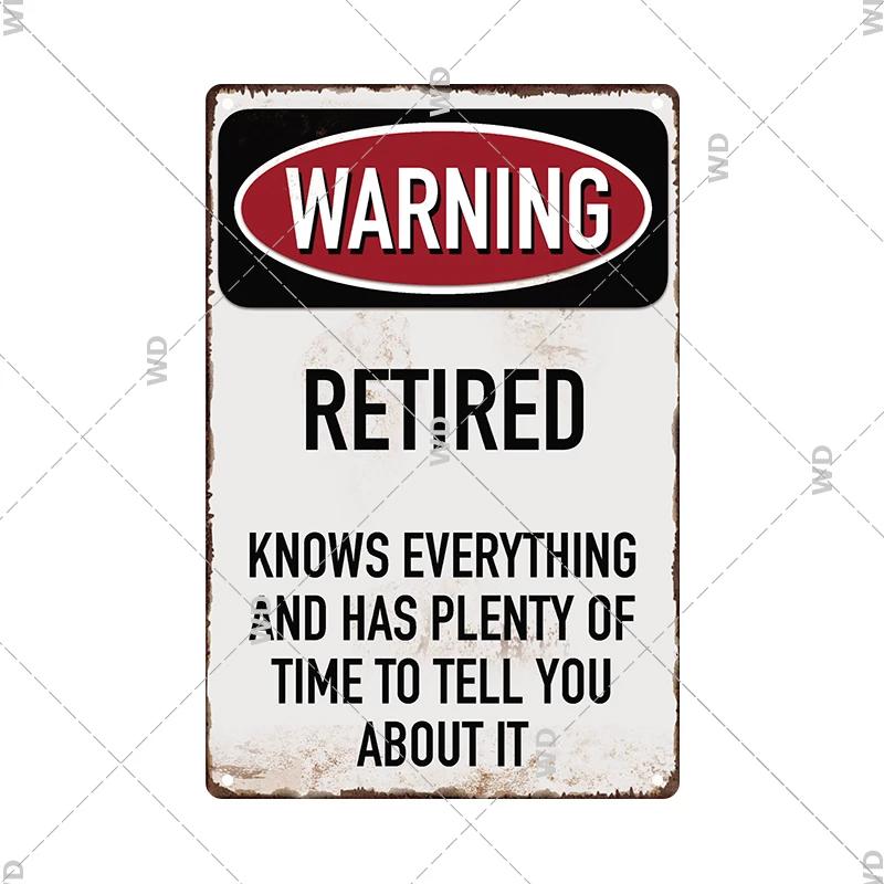 Tin Sign No Parking Slow Down Caution Warning Do Not Pass Metal Vintage Plaque Retro Metal Plate Traffic Yard Street Wall Decor