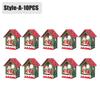20PCS Christmas Decorations Creative DIY Assembled Cabin Painted Luminous House Christmas Tree Hanging Christmas Hut Ornaments