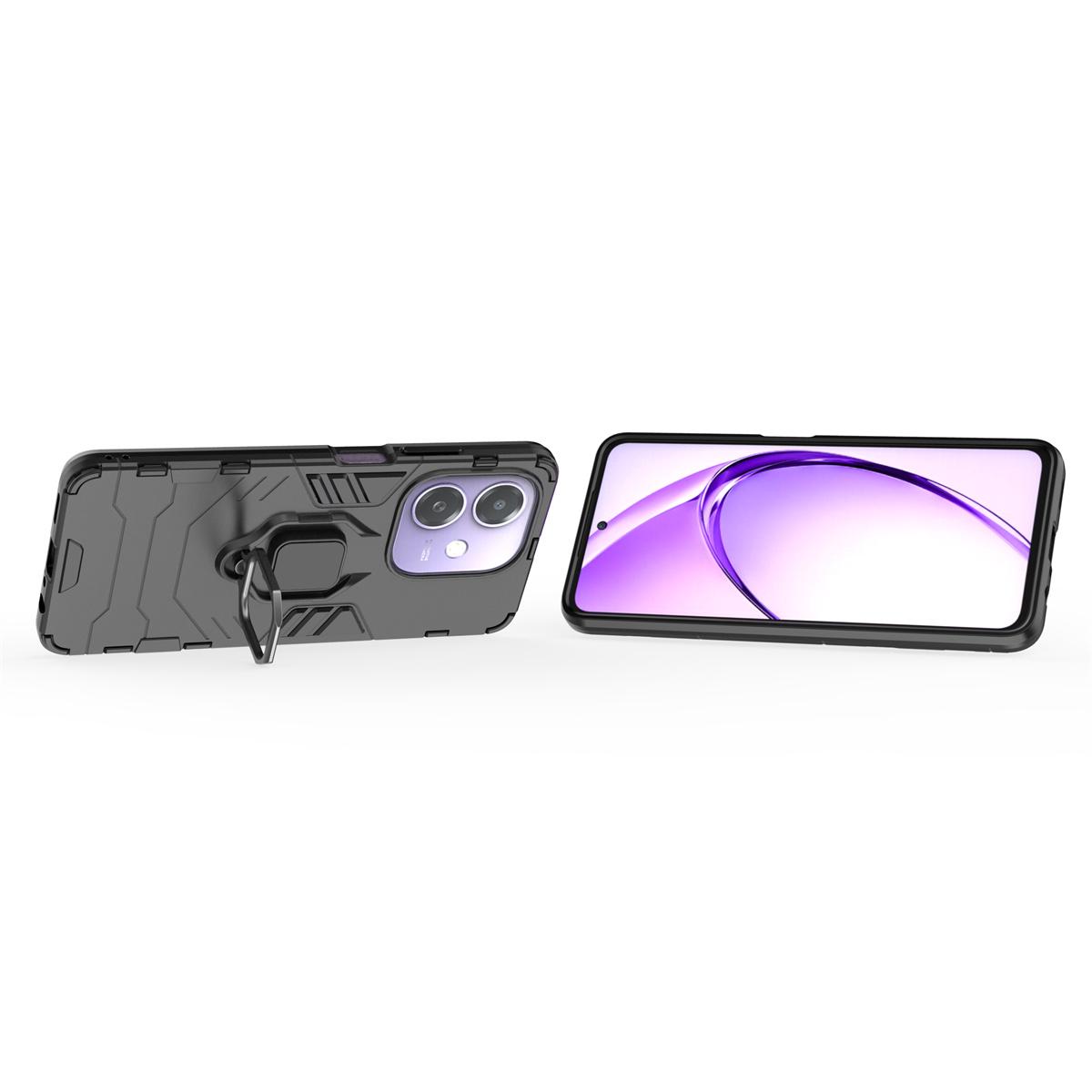 

For Oppo A60 5G Case PC+TPU Protective Phone Cover with Ring Kickstand Red