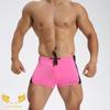 Men's Color Block Swim Trunks - Summer Ice Silk, Mid-Waist, Flat-Leg, Nylon, Drawstring, Fashionable & Sexy.