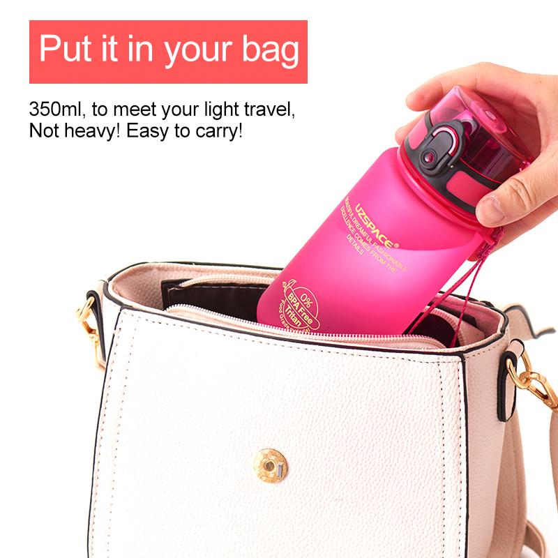 UZSPACE 350ML Kids Water Bottle Tritan BPA Free Children Water Bottle Leakproof Eco-friendly No Smell Plastic