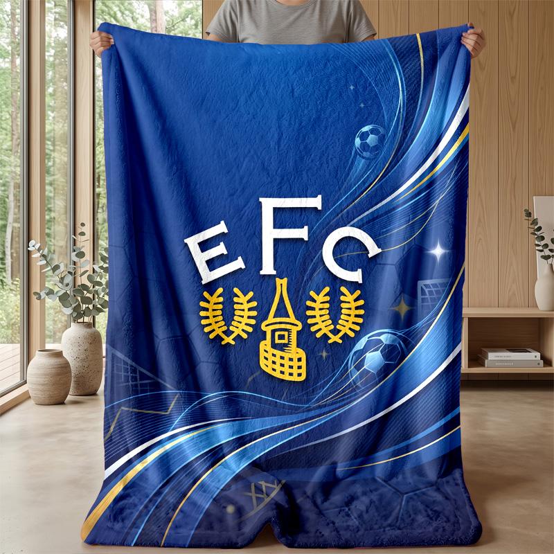 Coperta in Flanella con Stampa Calcio Everton, Morbida Calda Leggera Coperta da Divano Letto Campeggio