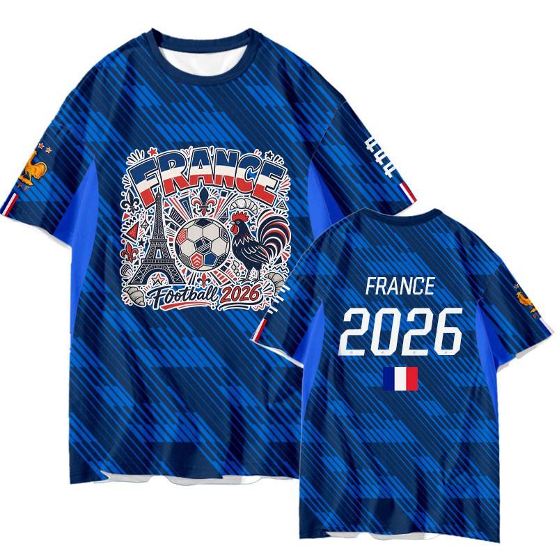 Maglia Fan Nazionale Francese Mbappe T-shirt Sportiva Unisex Manica Corta Asciugatura Rapida