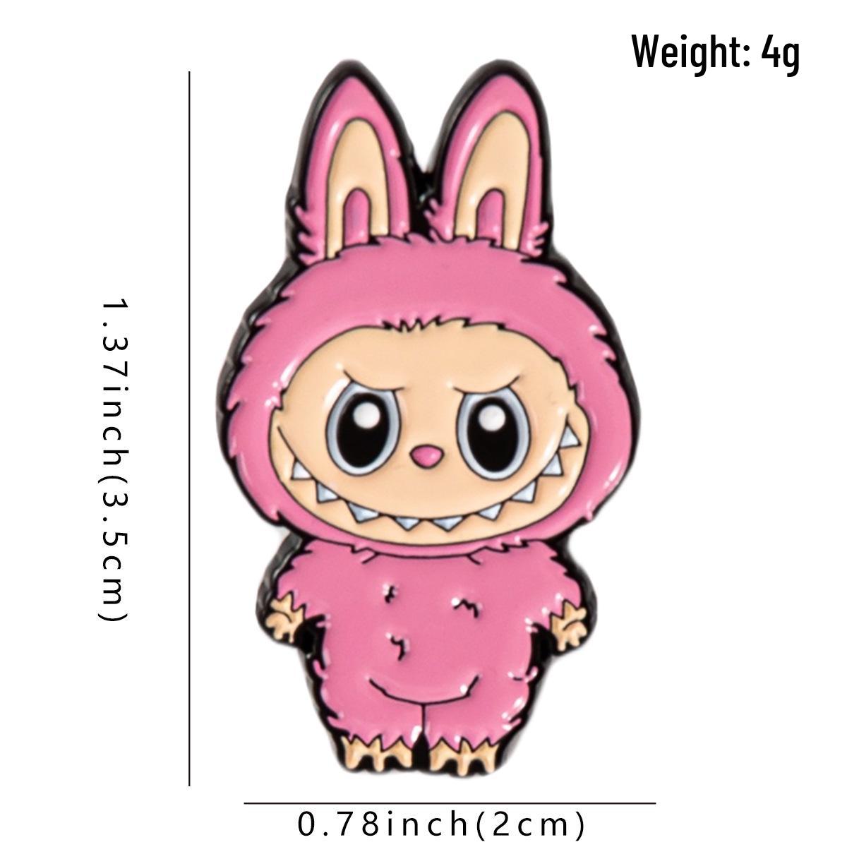 

Металлическая эмалевая брошь Лабубу Эльф - Мультяшный аниме значок для студенческих рюкзаков и аксессуар для одежды.