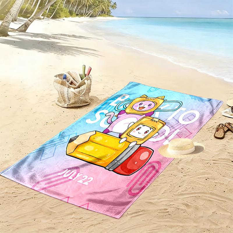 Lankybox Print Beach Towel, Large Soft Quick Dry Towel for Beach Camping Swimming
